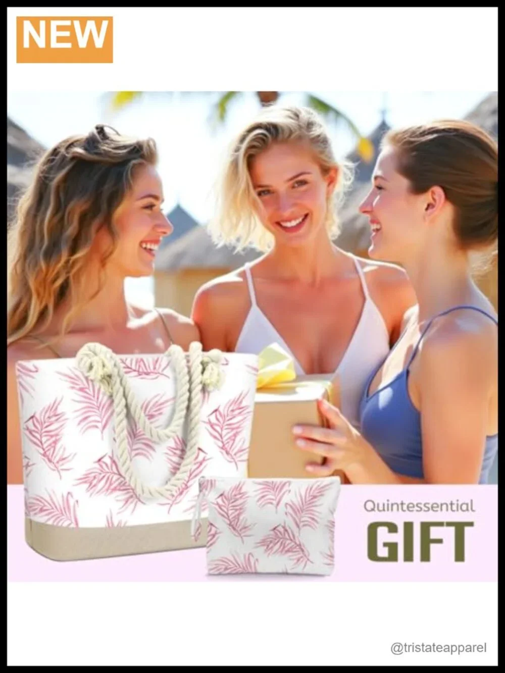Canvas Tote & Wet Bag Set - Waterproof Cosmetic Travel Bags